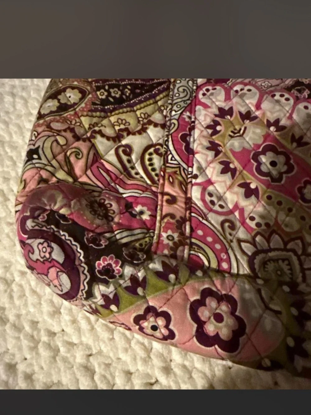 Vera Bradley Pink Paisley Quilted Tote with Matching Wallet
